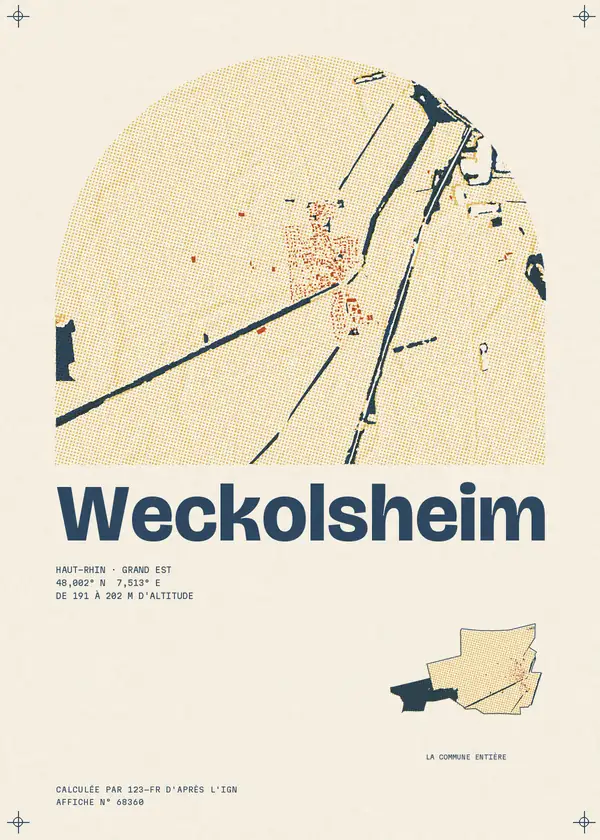 Affiche de Weckolsheim, calculée par 123-fr d'après l'IGN