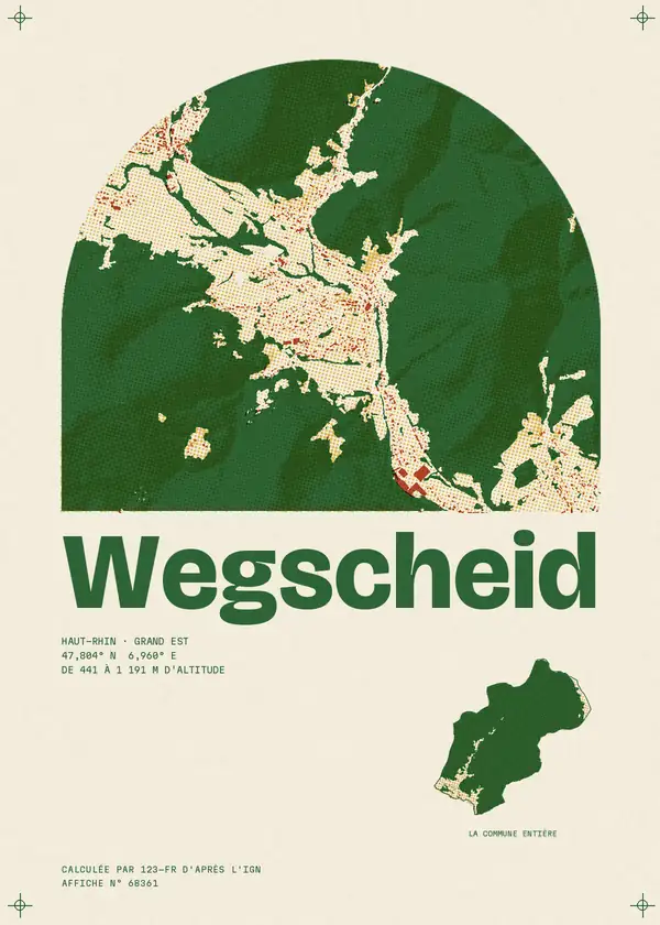 Affiche de Wegscheid, calculée par 123-fr d'après l'IGN