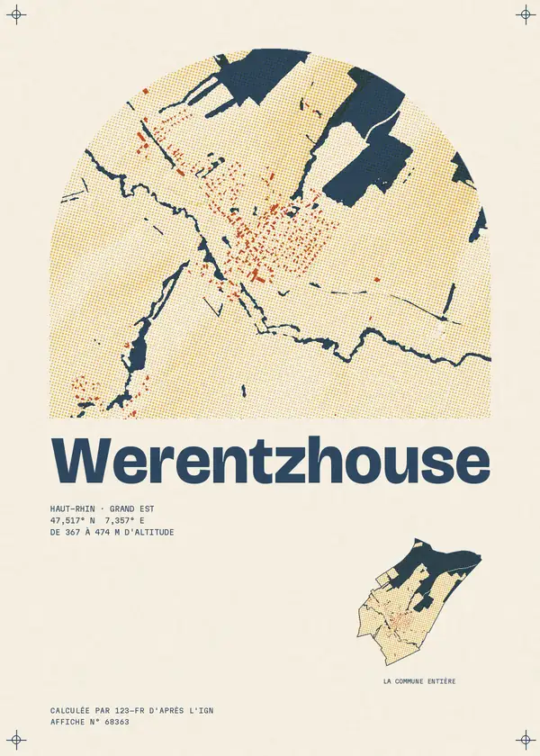 Affiche de Werentzhouse, calculée par 123-fr d'après l'IGN