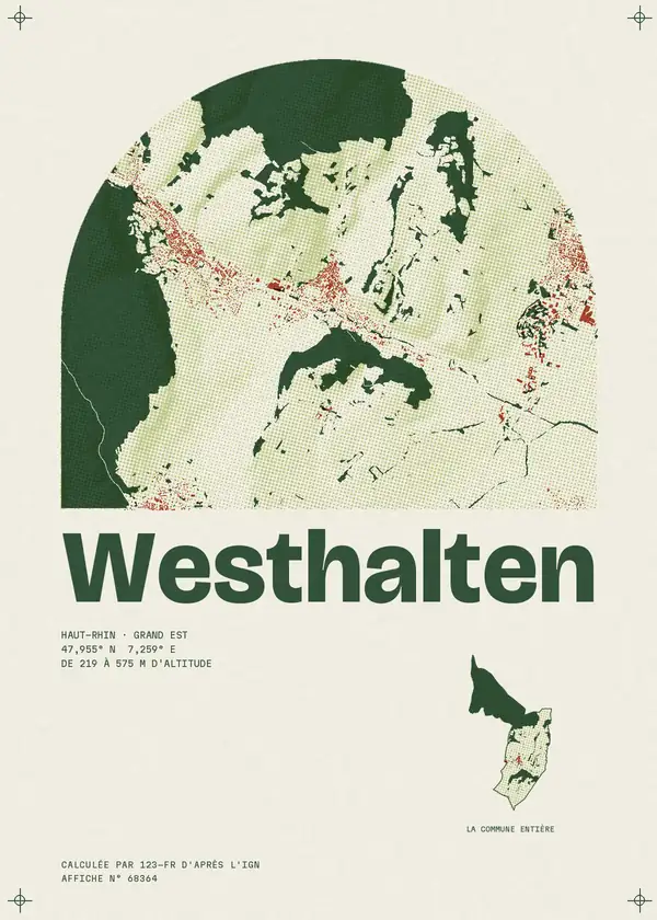 Affiche de Westhalten, calculée par 123-fr d'après l'IGN