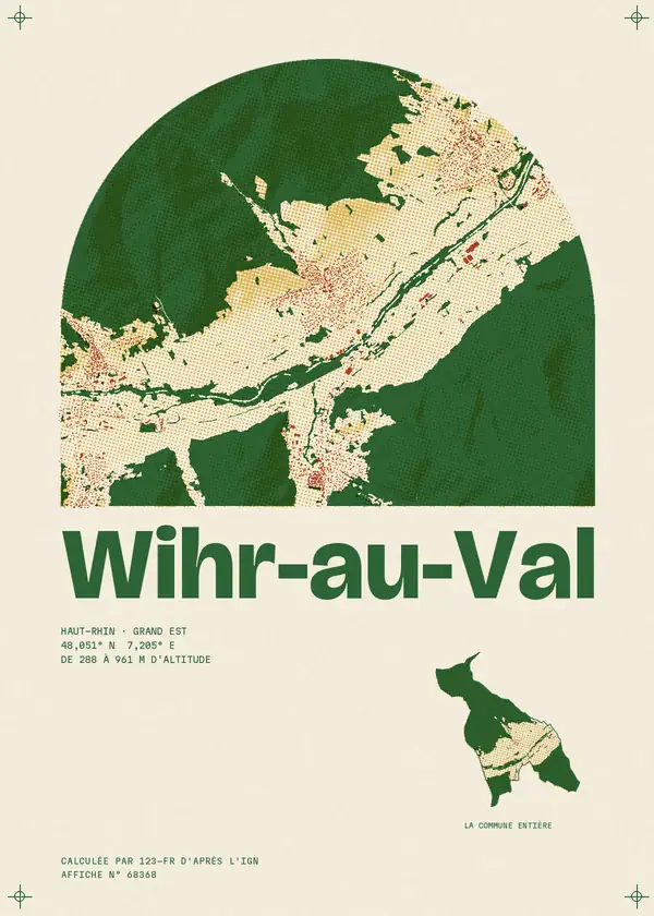 Affiche de Wihr-au-Val, calculée par 123-fr d'après l'IGN