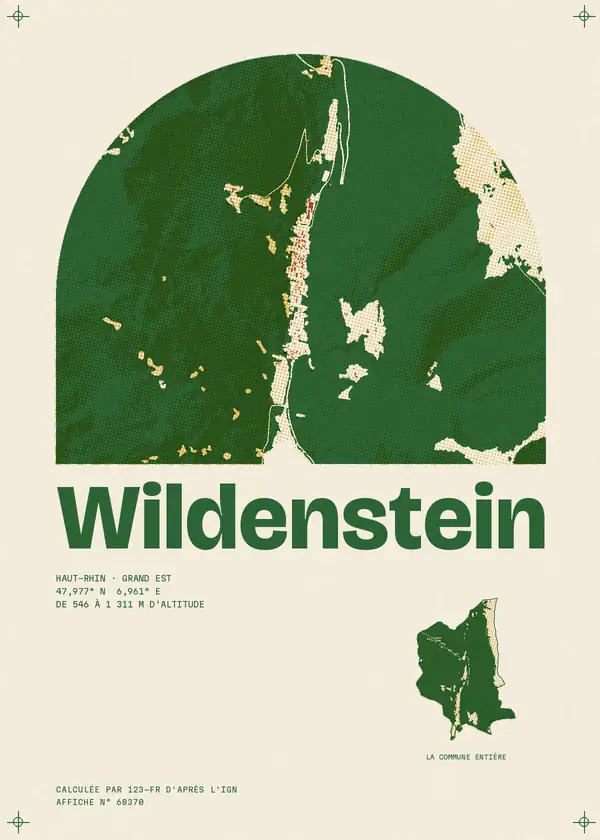Affiche de Wildenstein, calculée par 123-fr d'après l'IGN