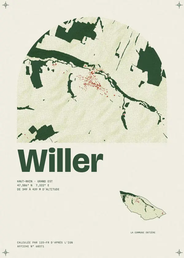 Affiche de Willer, calculée par 123-fr d'après l'IGN