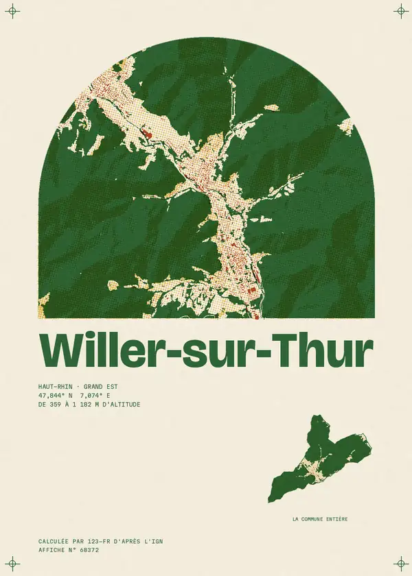 Affiche de Willer-sur-Thur, calculée par 123-fr d'après l'IGN