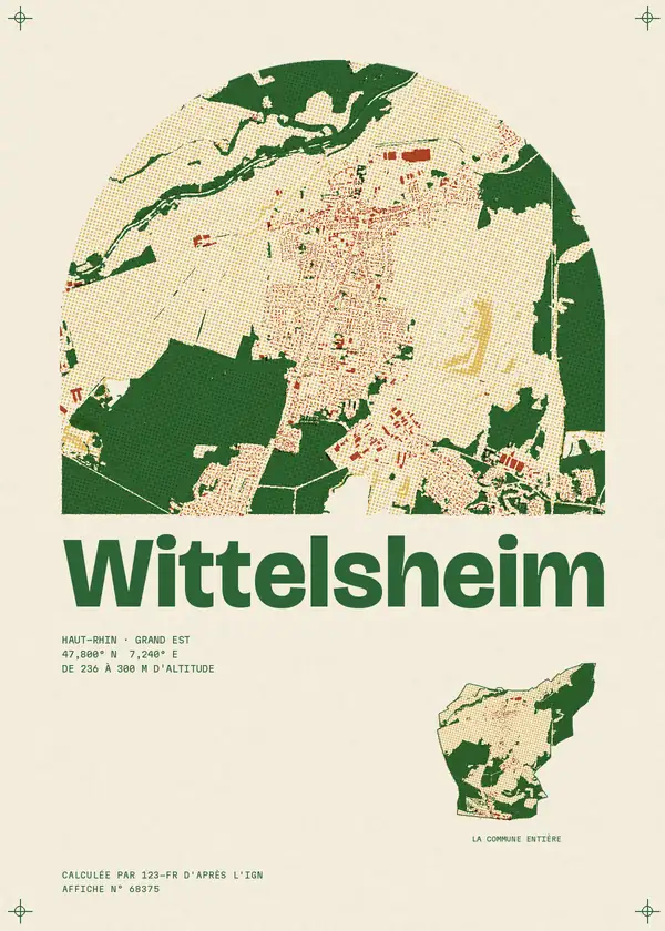 Affiche de Wittelsheim, calculée par 123-fr d'après l'IGN