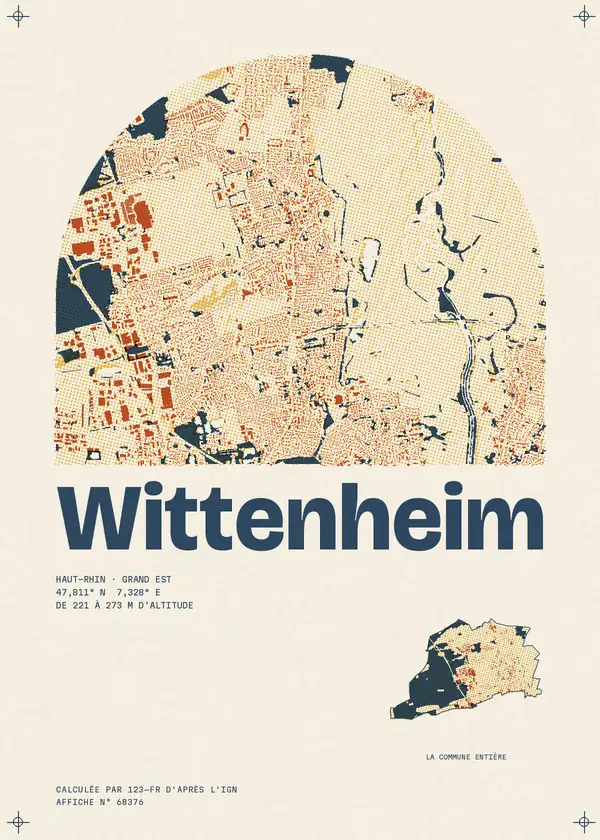 Affiche de Wittenheim, calculée par 123-fr d'après l'IGN