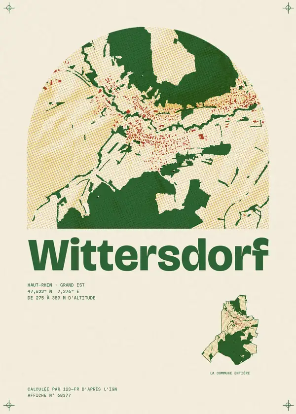 Affiche de Wittersdorf, calculée par 123-fr d'après l'IGN