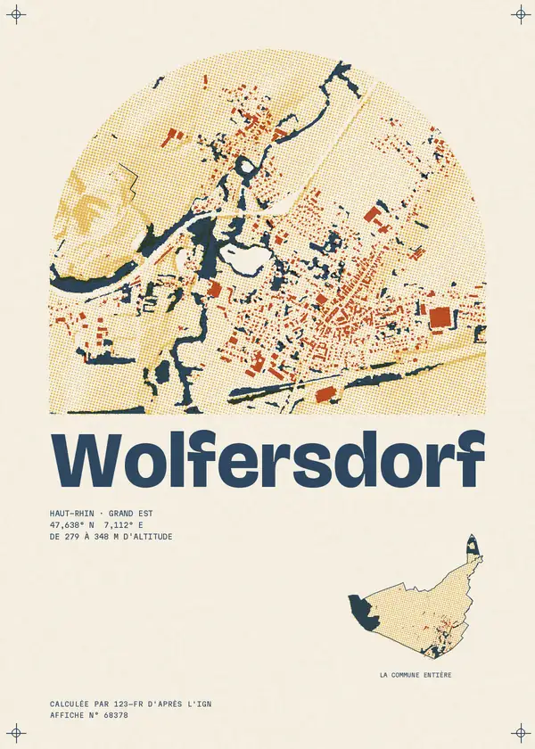 Affiche de Wolfersdorf, calculée par 123-fr d'après l'IGN