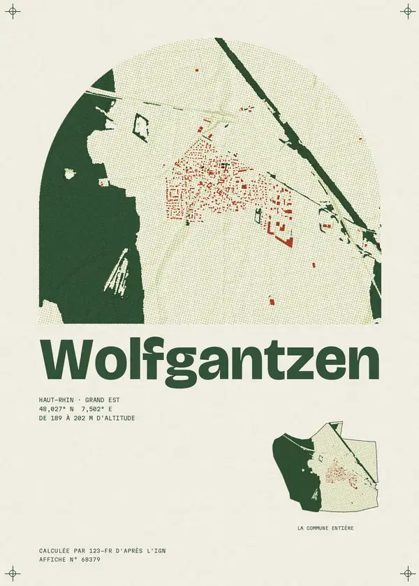 Affiche de Wolfgantzen, calculée par 123-fr d'après l'IGN
