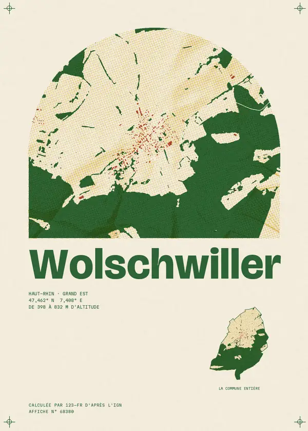 Affiche de Wolschwiller, calculée par 123-fr d'après l'IGN