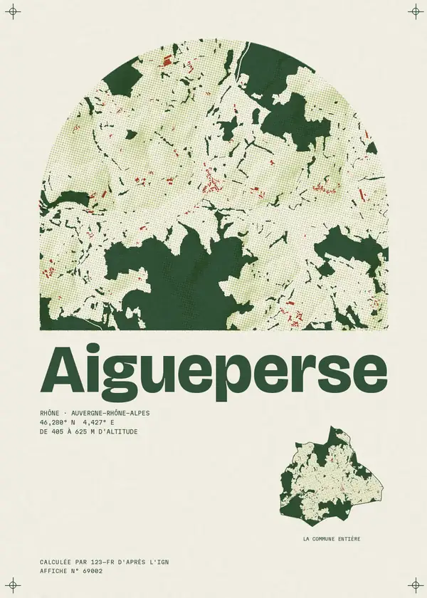 Affiche de Aigueperse, calculée par 123-fr d'après l'IGN