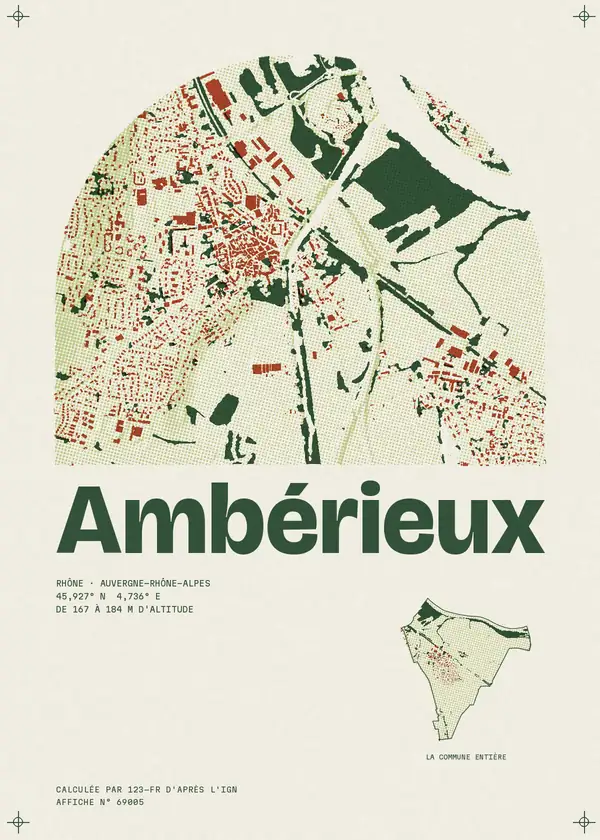 Affiche de Ambérieux, calculée par 123-fr d'après l'IGN