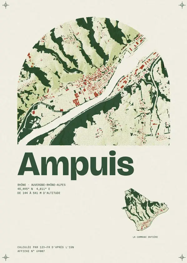 Affiche de Ampuis, calculée par 123-fr d'après l'IGN
