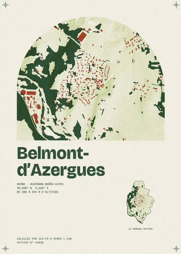 Affiche de Belmont-d'Azergues, calculée par 123-fr d'après l'IGN