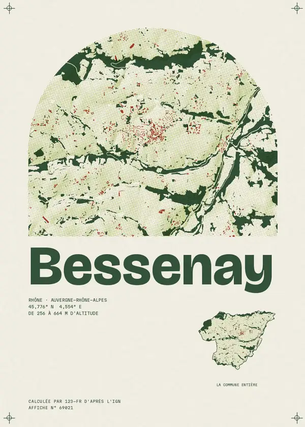 Affiche de Bessenay, calculée par 123-fr d'après l'IGN