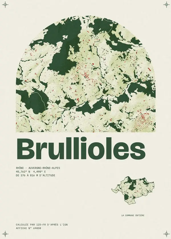 Affiche de Brullioles, calculée par 123-fr d'après l'IGN