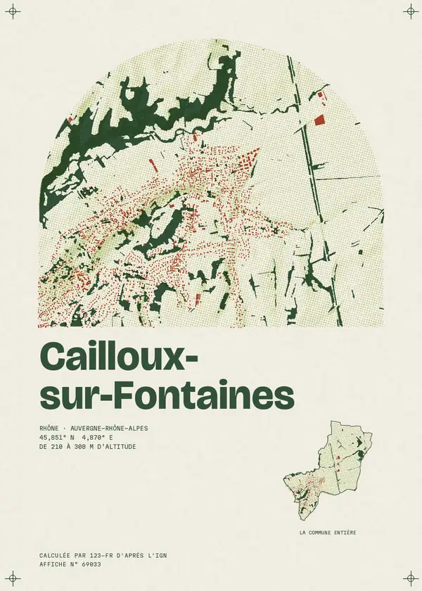 Affiche de Cailloux-sur-Fontaines, calculée par 123-fr d'après l'IGN