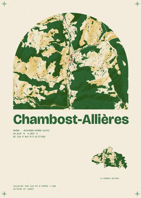 Affiche de Chambost-Allières, calculée par 123-fr d'après l'IGN