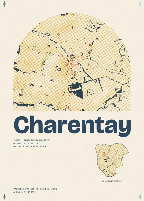 Affiche de Charentay, calculée par 123-fr d'après l'IGN