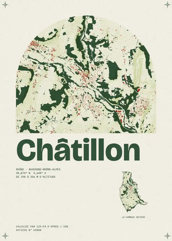Affiche de Châtillon, calculée par 123-fr d'après l'IGN