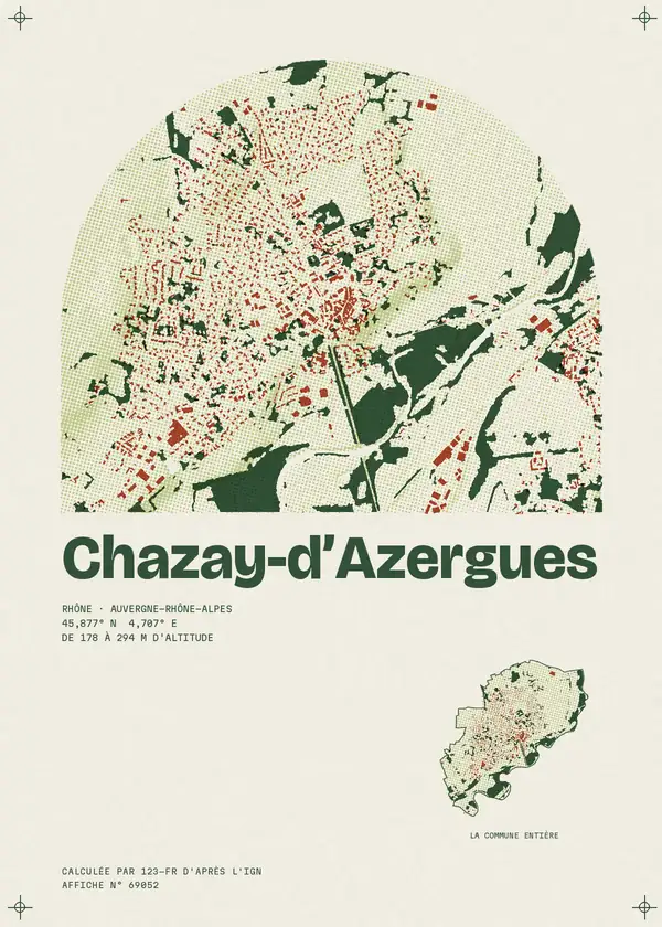 Affiche de Chazay-d'Azergues, calculée par 123-fr d'après l'IGN