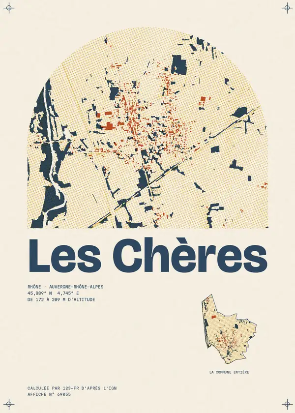 Affiche de Les Chères, calculée par 123-fr d'après l'IGN