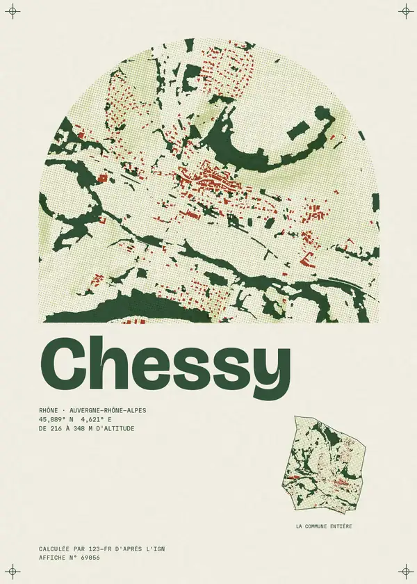 Affiche de Chessy, calculée par 123-fr d'après l'IGN
