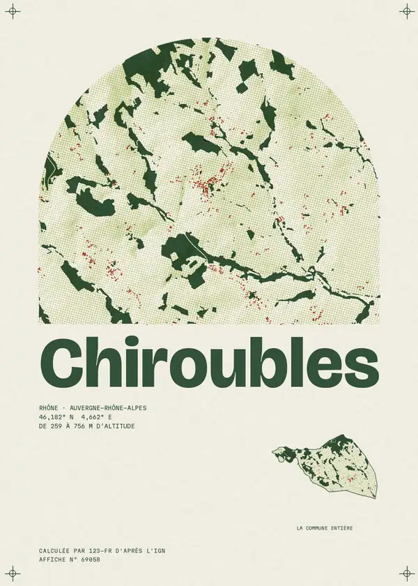 Affiche de Chiroubles, calculée par 123-fr d'après l'IGN