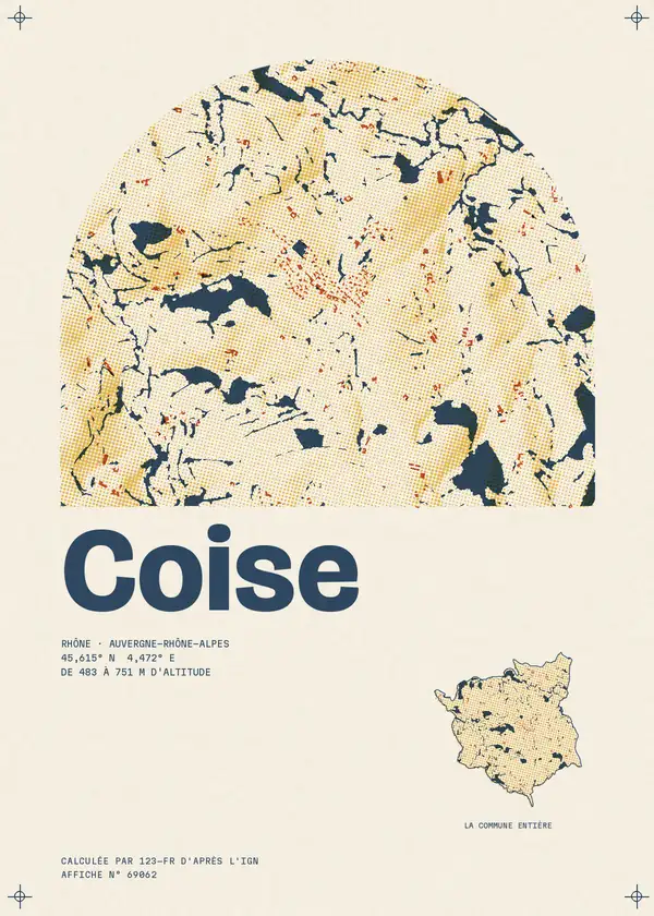 Affiche de Coise, calculée par 123-fr d'après l'IGN