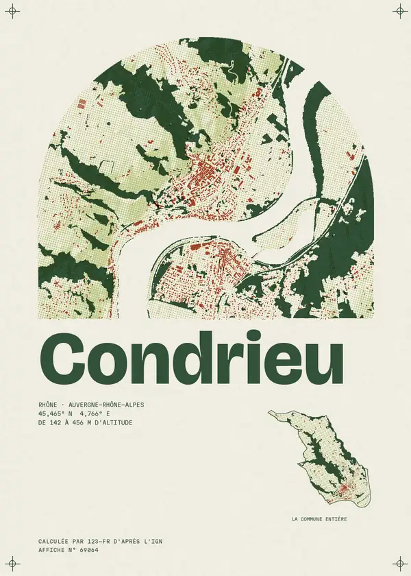 Affiche de Condrieu, calculée par 123-fr d'après l'IGN