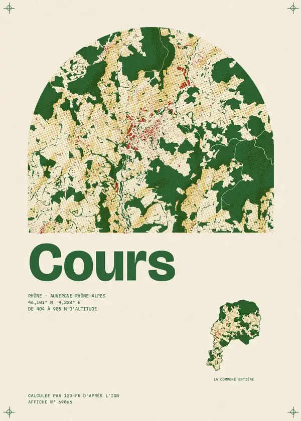 Affiche de Cours, calculée par 123-fr d'après l'IGN