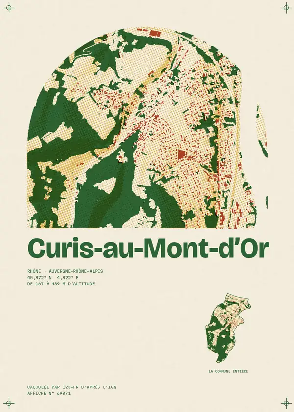 Affiche de Curis-au-Mont-d'Or, calculée par 123-fr d'après l'IGN