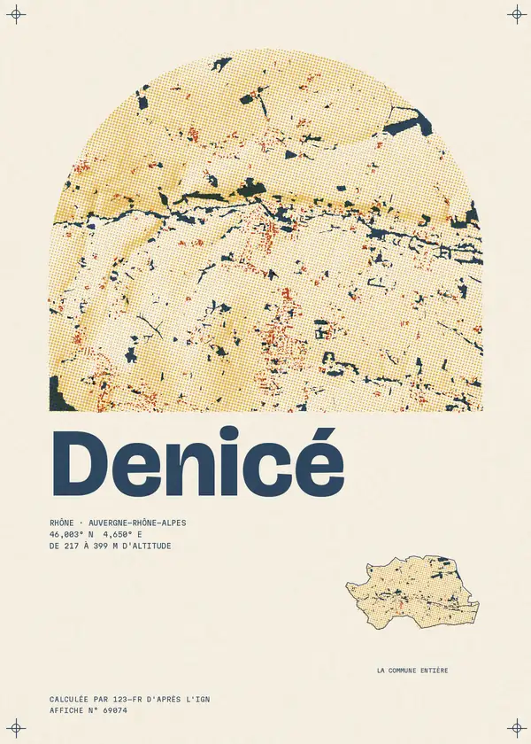 Affiche de Denicé, calculée par 123-fr d'après l'IGN