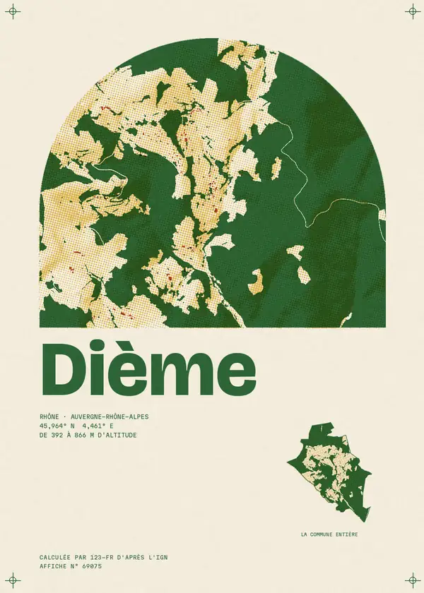 Affiche de Dième, calculée par 123-fr d'après l'IGN