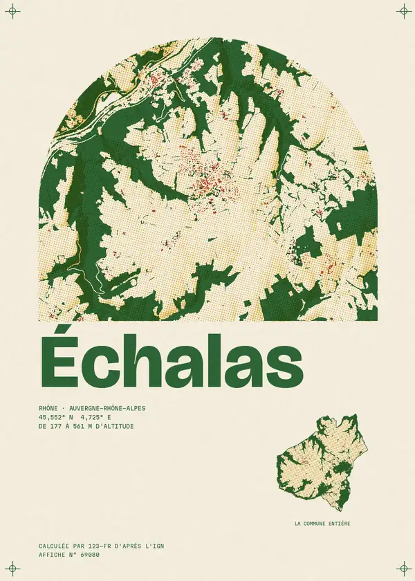 Affiche de Échalas, calculée par 123-fr d'après l'IGN
