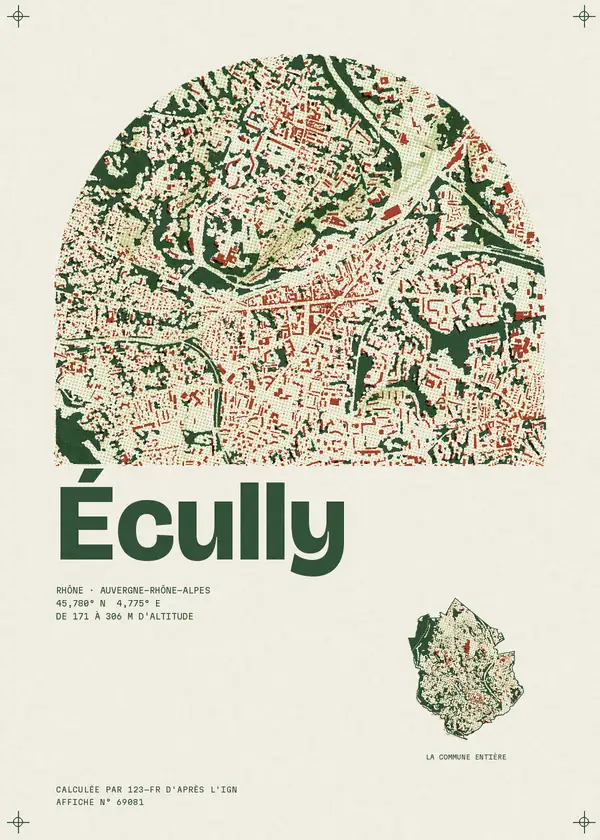 Affiche de Écully, calculée par 123-fr d'après l'IGN
