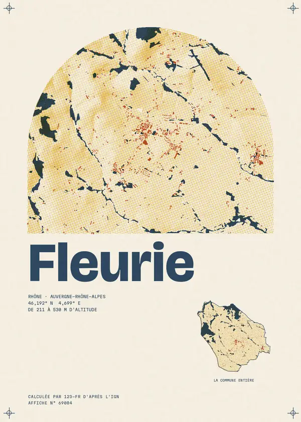 Affiche de Fleurie, calculée par 123-fr d'après l'IGN