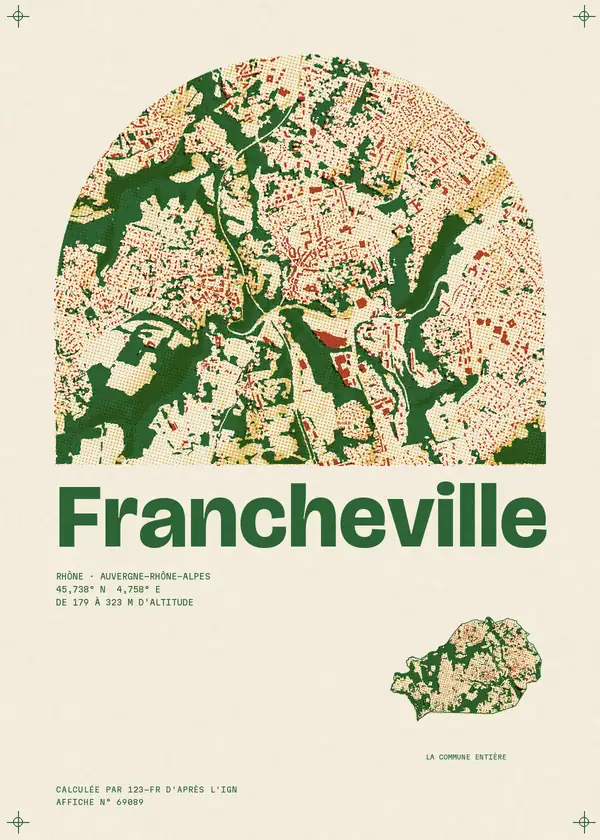 Affiche de Francheville, calculée par 123-fr d'après l'IGN