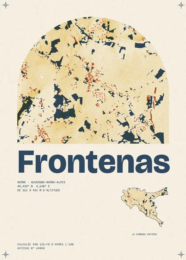 Affiche de Frontenas, calculée par 123-fr d'après l'IGN