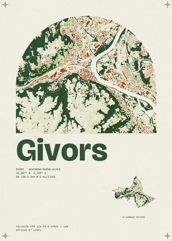 Affiche de Givors, calculée par 123-fr d'après l'IGN
