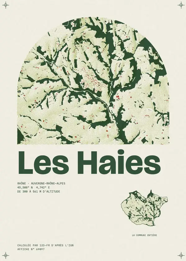 Affiche de Les Haies, calculée par 123-fr d'après l'IGN