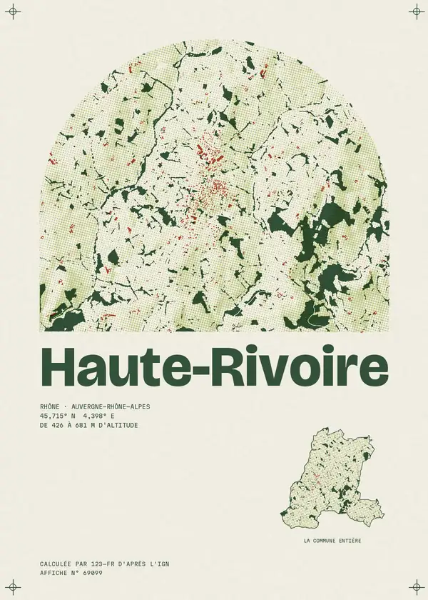 Affiche de Haute-Rivoire, calculée par 123-fr d'après l'IGN