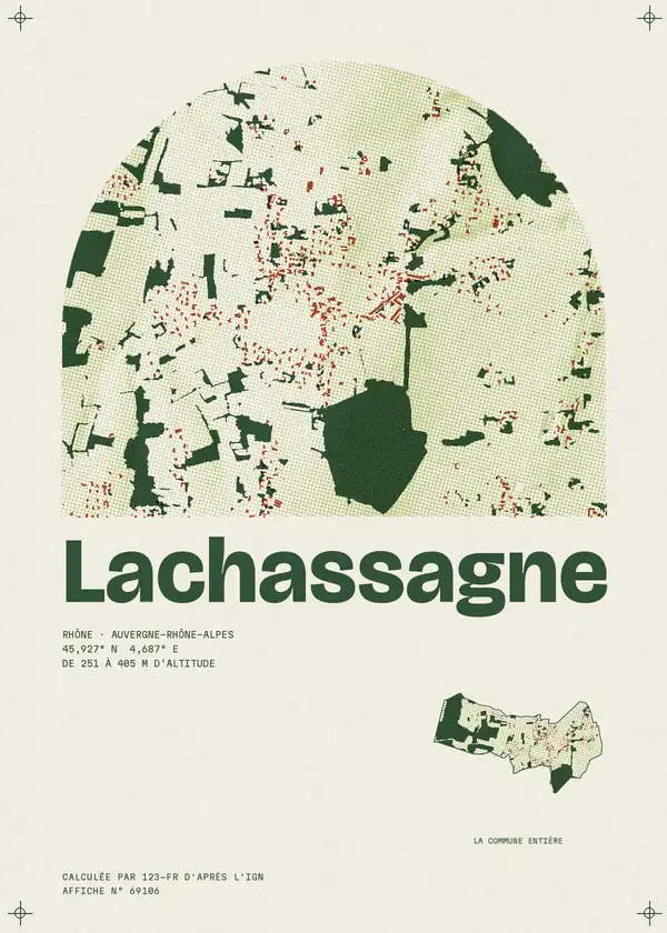 Affiche de Lachassagne, calculée par 123-fr d'après l'IGN