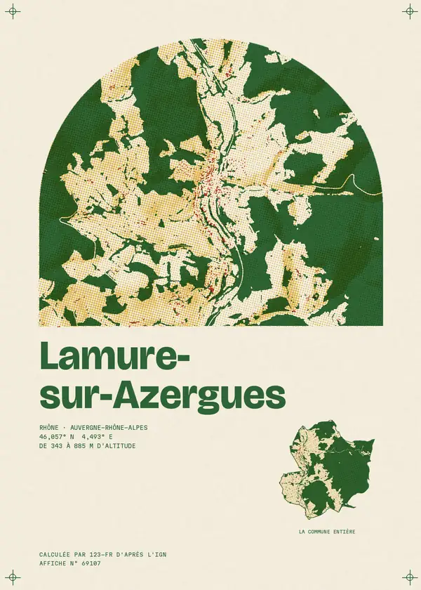 Affiche de Lamure-sur-Azergues, calculée par 123-fr d'après l'IGN