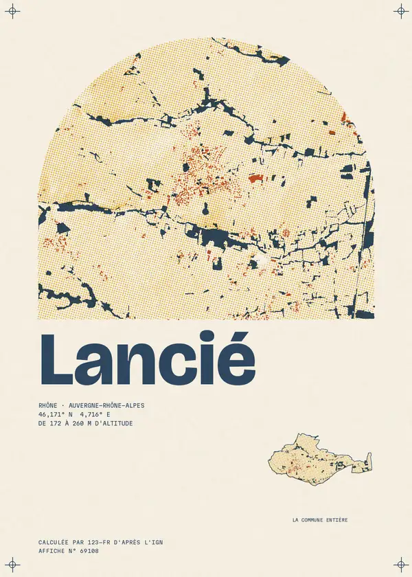 Affiche de Lancié, calculée par 123-fr d'après l'IGN