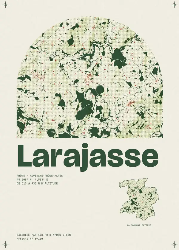 Affiche de Larajasse, calculée par 123-fr d'après l'IGN