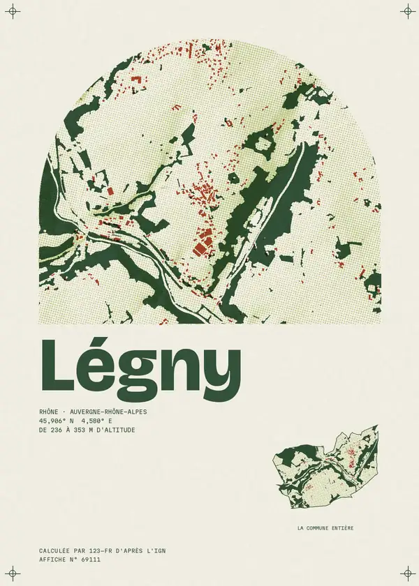 Affiche de Légny, calculée par 123-fr d'après l'IGN