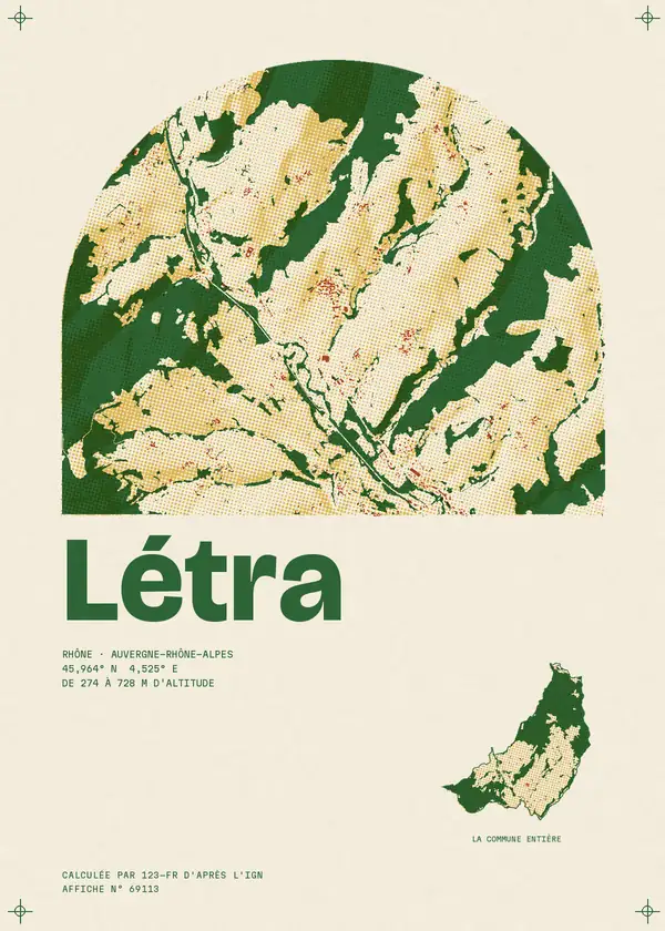 Affiche de Létra, calculée par 123-fr d'après l'IGN