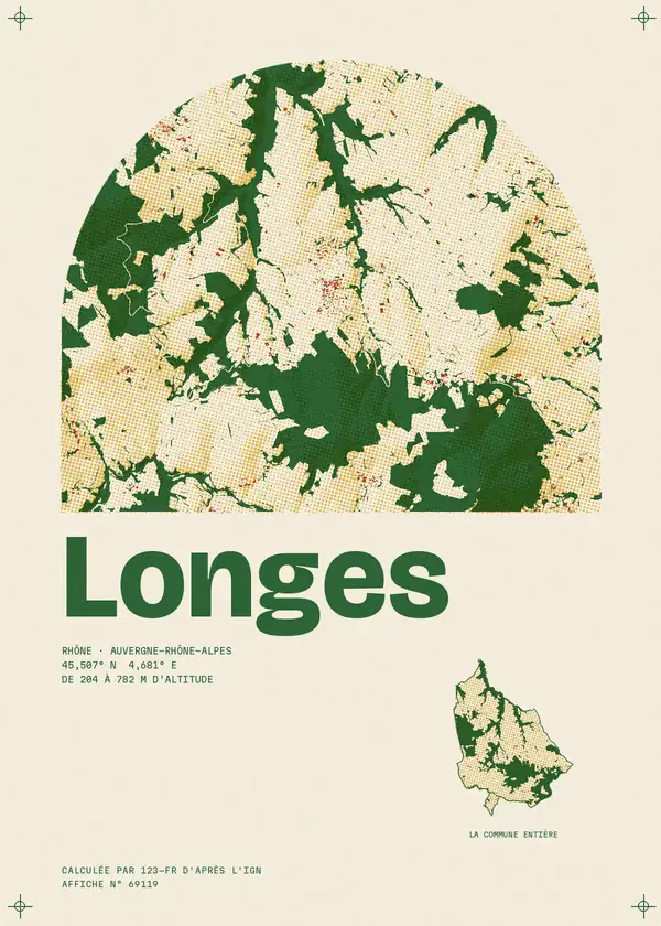 Affiche de Longes, calculée par 123-fr d'après l'IGN