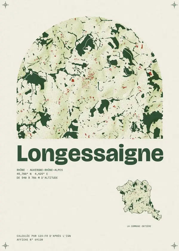 Affiche de Longessaigne, calculée par 123-fr d'après l'IGN